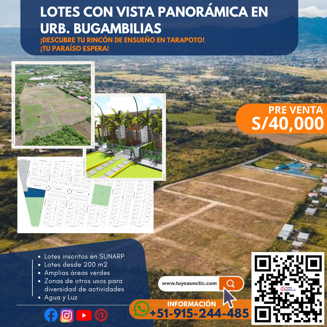 Lotes con vista a la Ciudad de Tarapoto